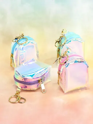 Holographic Transparent TPU Mini Backpack Coin Purse Keychain Fashion Laser Small Bag Pendant DIY Cute Key Ring Decoration