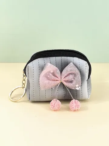 Cute Tie-Dye Gradient PU Leather Mini Coin Purse With Flower Metal Keychain For Women Girls Fashion Zipper Small Key Lipstick Pouch Bag