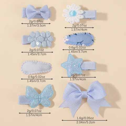 Handmade Polyester Bow Hair Clips For Kids Sweet Floral Butterfly Hairpin Collection Girls Cute Hair Accessories