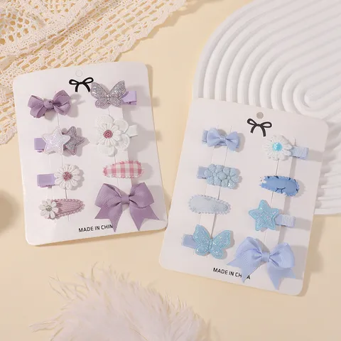 Handmade Polyester Bow Hair Clips For Kids Sweet Floral Butterfly Hairpin Collection Girls Cute Hair Accessories