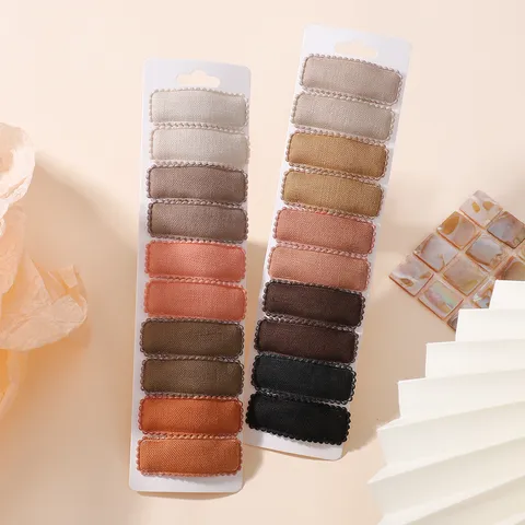 Cute Sweet Fabric Snap Clips For Kids Girls Embroidered Scalloped Edge Hairpins Solid Color Daily Hair Accessories Headwear