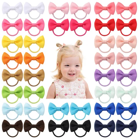 Schattige Kinderen Ripslint Strik Haarelastjes Veelkleurig Elastische Rubberband Haartouwen Geen Pijn Haar Decoratief Haaraccessoires Voor Kinderen Meisjes