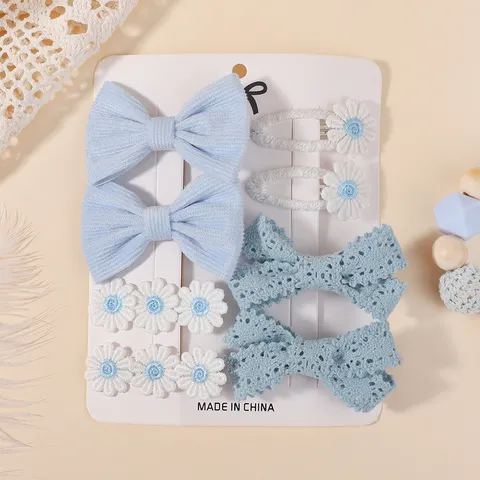 Juego de Horquillas de Pelo Infantiles Hechas a Mano Lazo de Tela Margarita Floral Pasadores para Niñas Accesorios de Pelo (2357)