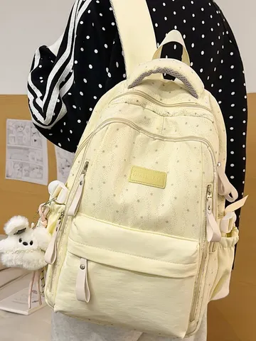 Rucksack Exquisites Sternendesign Große Kapazität Nylon Schultasche Für Schüler Leichte Entlastung Mädchen Jugendliche Mode Reisetasche