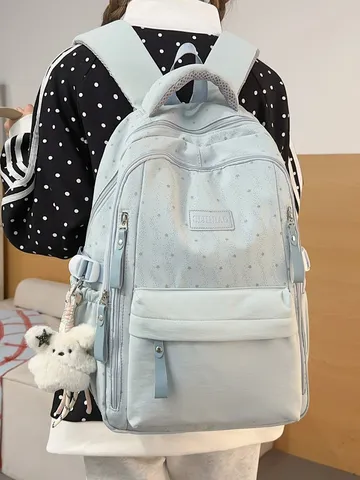 Rucksack Exquisites Sternendesign Große Kapazität Nylon Schultasche Für Schüler Leichte Entlastung Mädchen Jugendliche Mode Reisetasche