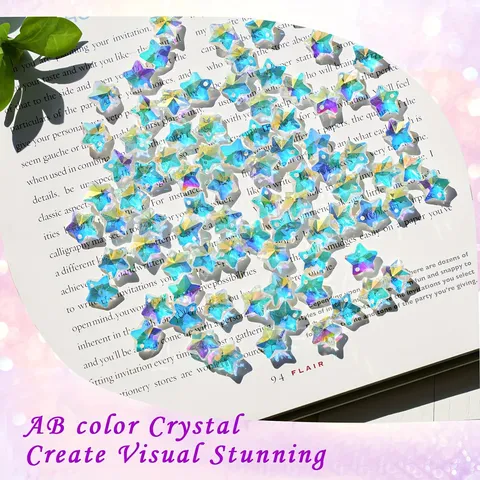 Multi-Color White Crystal Star Glass Beads Faceted Pentagram Pendants For DIY Bracelet Necklace Earring Jewelry Making Accessories