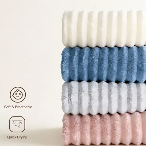 Weiches Sauggewebiges Korallenfleece Gesichtstuch Verdicktes Schnelltrocknendes Gestreiftes Handtuch Für Zuhause Badezimmer