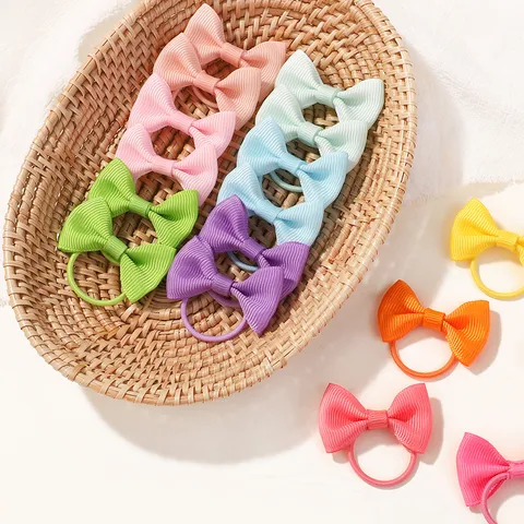 Schattige Kinderen Ripslint Strik Haarelastjes Veelkleurig Elastische Rubberband Haartouwen Geen Pijn Haar Decoratief Haaraccessoires Voor Kinderen Meisjes