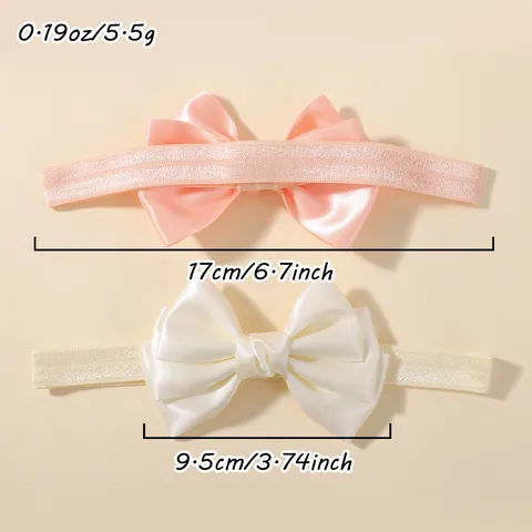 Bandeau Bébé Nœud en Satin Haute Élasticité Doux Cheveux pour Nourrisson Tout-Petit Couleur Unie Nœud Papillon pour Filles Enfants Accessoires Photo