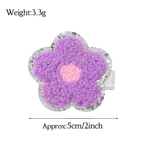 Handmade Chenille Embroidery Flower Hair Clips For Kids Girls 3D Floral Yarn Hairpins Cute Sweet Fabric Hair Accessories Set