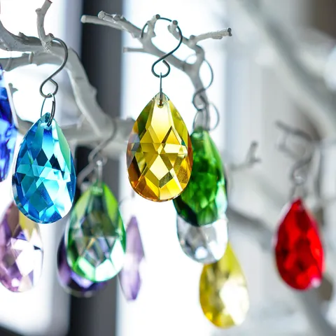Prismi Acchiappasole in Cristallo Multicolore Prismi a Goccia in Vetro di Cristallo Sfaccettato per Decorazione Feng Shui
