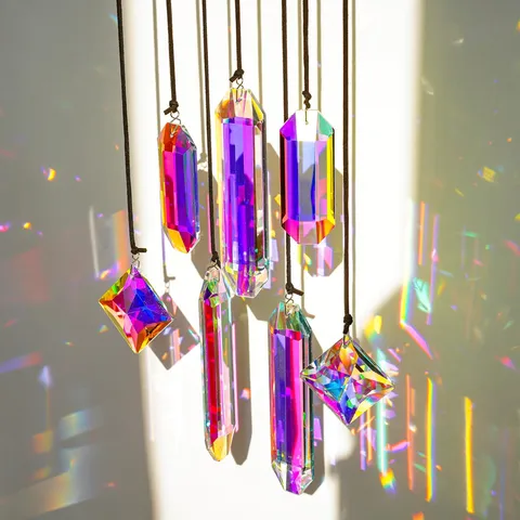 Crystal Suncatcher Prisms Hanging Ornaments Rainbow Maker For Home Garden Window Christmas Decoration K9 Crystal Sun Catchers