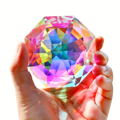 Regenboog Zonnevanger Kristal Voor Raam AB Kleur Groot Kristal Achthoekige Kraal Prisma Hangende Huis Tuin Decor Cadeau