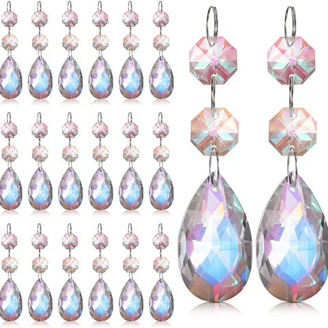 20 Τεμ Κρυστάλλινα Μενταγιόν Φωτιστικών Rainbow Suncatcher K9 Γυάλινο Πρίσμα Δάκρυ Χάντρες Διακόσμηση για Γάμο Σπίτι