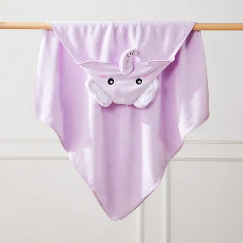 Baby Hooded Bath Towel Cute Animal Cartoon Cape Newborn Soft Coral Fleece Absorbent Infant Poncho
