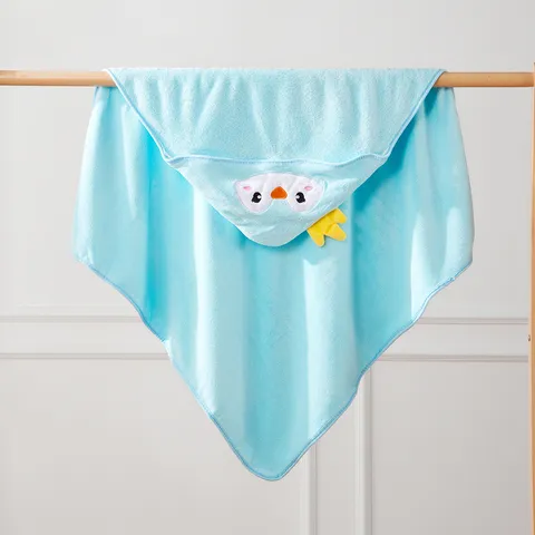 Baby Hooded Bath Towel Cute Animal Cartoon Cape Newborn Soft Coral Fleece Absorbent Infant Poncho