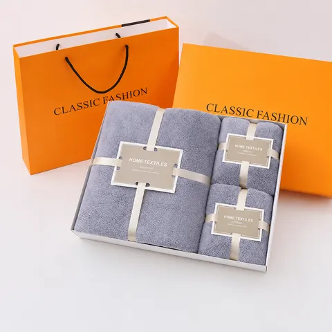 Korallenfleece Handtuch Badetuch Geschenkset Saugfähig 3-Teiliges Set Weiches Gesichtstuch Für Geschäft