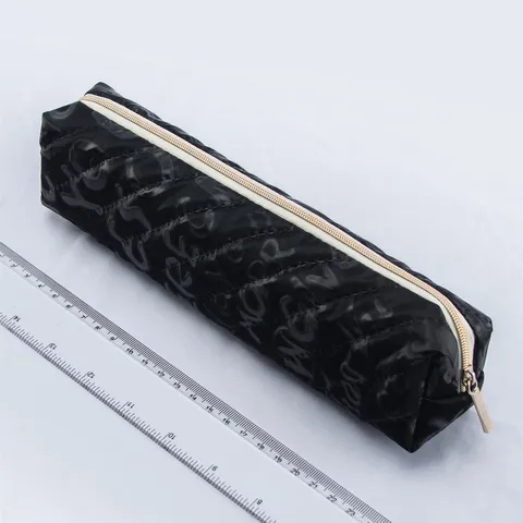 Large Capacity Pencil Case Nylon Solid Color Zipper Stationery Storage Bag Multifunction School Office Supplies