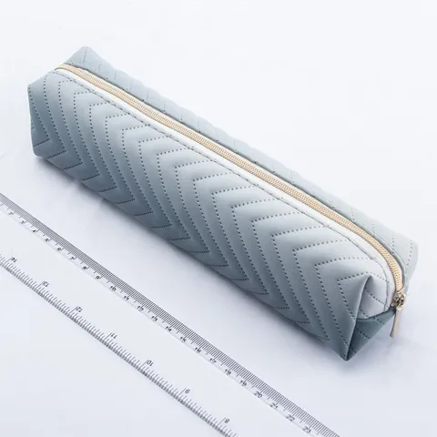 Large Capacity Pencil Case Nylon Solid Color Zipper Stationery Storage Bag Multifunction School Office Supplies