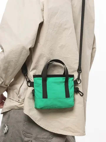 Women Small Nylon Crossbody Bag Color Blocking Niche Design Square Shoulder Bag Water-Repellent Commuting Portable Satchel