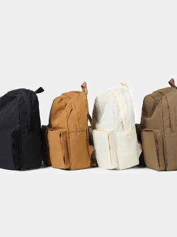 Large Capacity Dual Pocket Motorcycle Student Backpack Casual Lightweight Nylon School Bag For Women Workwear Daypack