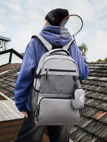 Preppy Stil Nylon Rucksack Große Kapazität Schultasche Für Jugendliche Unisex Reisrucksack Mit Abnehmbarer Minitasche Netzfach Freizeit Tagesrucksack