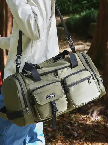 Large Capacity Multi-Pocket Sports Gym Bag For Women Men Waterproof Nylon Travel Duffel Bag With Wet Dry Separation And Shoe Compartment Yoga Fitness Shoulder Crossbody Bag