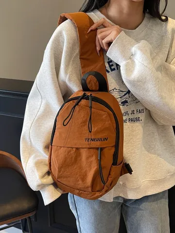 Streetstyle Motorrad Brusttasche Für Herren Casual Canvas Umhängetasche Outdoor Sport Schultertasche Mit Schloss-Schnalle