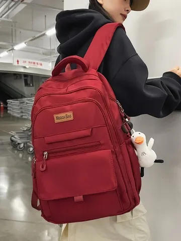 Sac à Dos Étudiant Minimaliste Japonais Grande Capacité Léger en Nylon pour Garçons Filles Collège Style Campus