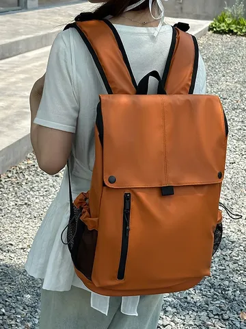 Sac à Dos Imperméable en PU Grande Capacité Style Locomotive Streetwear Sac d'École pour Hommes Femmes Voyage Sac d'Ordinateur