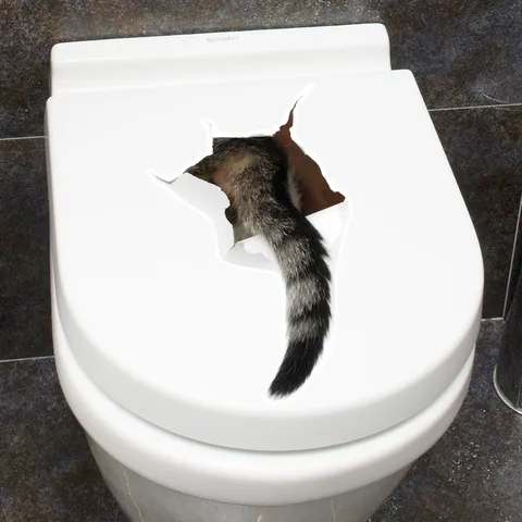 3D Creative Cat Tail Toilet Lid Sticker Removable Waterproof PVC Bathroom Decor Animal Pattern Toilet Cover DIY Art Decal