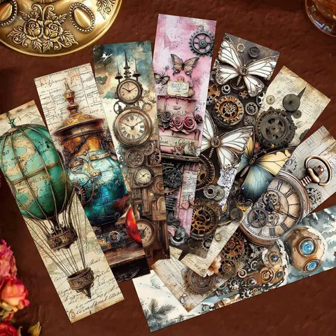 Vintage Steampunk Paper Bookmarks Retro Mechanical Gear Design Scrapbooking DIY Material Reading Cards Book Accessories