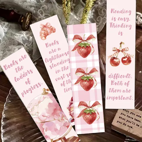 Aesthetic Cartoon Pink Reading Bookmarks Paper Scrapbook Decor DIY Stationery Accessory For Students Book Lovers Gifts