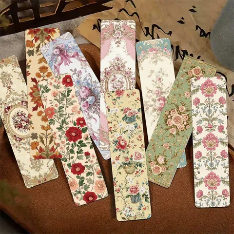 Juego de Marcadores de Papel Florales del Jardín Secreto Retro Ilustración de Arte de Dibujos Animados Marcadores Decorativos para Lectura Diario DIY Suministros de Scrapbooking