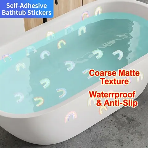 Tekenfilm Regenboog Badkuip Stickers Waterdicht Antislip Badkamer Muurstickers Voor Badkuip Vloer Decoratie PVC Stickers