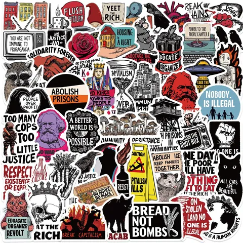 Adesivi Graffiti Attivismo Impermeabili PVC Slogan Di Giustizia Sociale Per Laptop Chitarra Bagagli Adesivi Decorativi DIY