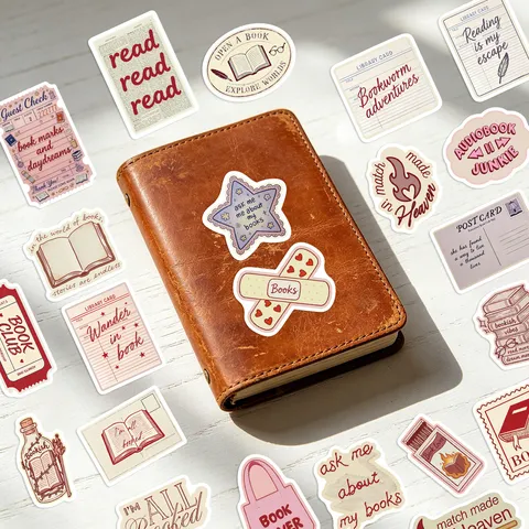 Pegatinas Estéticas Bookish Para Amantes De Los Libros Calcomanías PVC Impermeables Tema Lectura Dibujos Animados Para Laptop Guitarra Equipaje DIY Scrapbooking Decoración Papelería