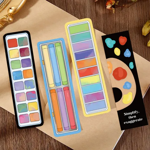 Creative Painting Art Paper Bookmarks Student Gift Reading Page Markers Cute Literary Stationery Artwork Design