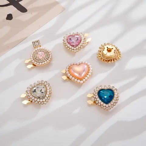 Vintage Herz Parfümflasche Hemd Manschettenknöpfe Für Damen Luxus Perle Strass Abnehmbare Kragennadeln DIY Schmuck Zubehör
