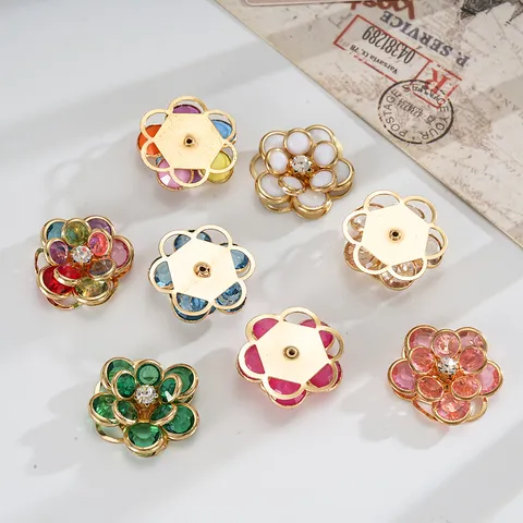 Accessori per Gioielli Fai da Te Fiore di Camelia Lega Acrilico Strass Decorazione per Custodia Telefono Ciondoli per Scarpe Crocs