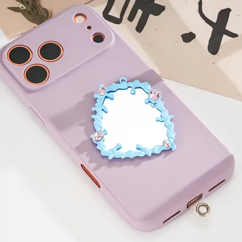 Y2K Style Liquid Fluid Mirror DIY Phone Case Decoration Accessories Zinc Alloy Heart Gemstone Rhinestone Charms Jewelry Making