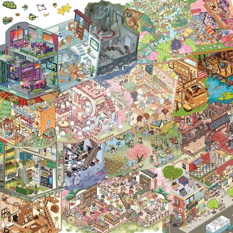3D Mondo in Miniatura Cartone Animato Scrapbooking Adesivi PET Impermeabile Fai da Te Decalcomanie Decorative per Diari Agende Decorazione