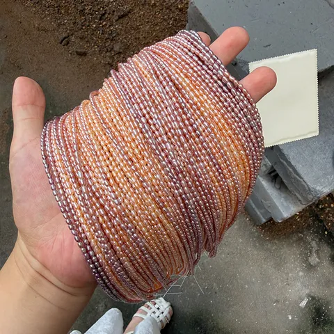 Natürliche Süßwasserperlen Saatperlen Bunte Mini Reisform Strang Für DIY Halskette Armband Schmuckherstellung Zubehör