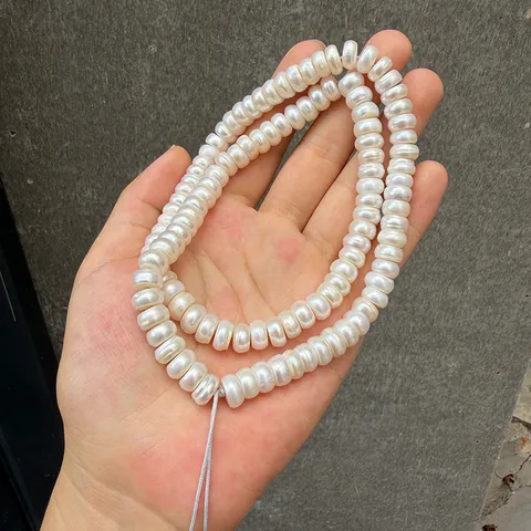 Natural Freshwater Pearl Tibetan Prayer Beads Buddhist Beads Wrap Bracelet For Women Men Necklace White Old Clam Pearl Nucleus-free Beads