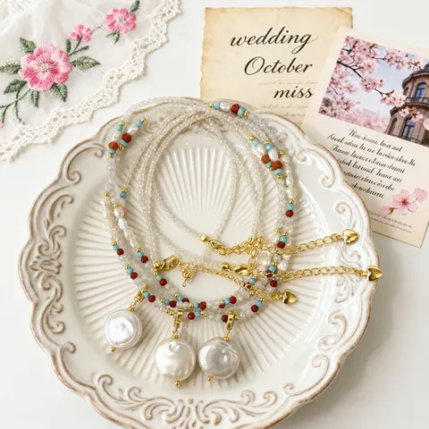 Barok Afneembare Knoop Hanger Zoetwaterparel Halsketting Vrouwen Vintage Gemengd Kristal Sleutelbeen Ketting Sieraden Cadeau
