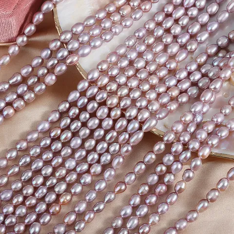 Natural Freshwater Pearl Rice Beads Loose Strand Irregular Baroque Cultured Pearls For DIY Jewelry Making Bracelet Necklace Findings Craft Supply