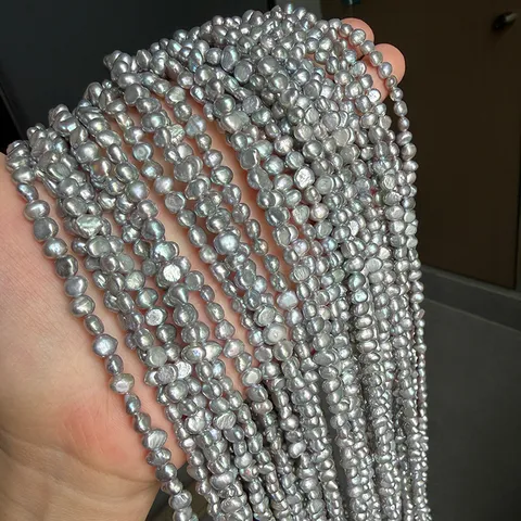 Baroque Irregular Freshwater Pearl Beads High Luster Irradiated Grey Loose Pearls For Jewelry Making DIY Handcrafted Accessories
