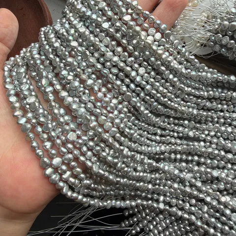 Baroque Irregular Freshwater Pearl Beads High Luster Irradiated Grey Loose Pearls For Jewelry Making DIY Handcrafted Accessories