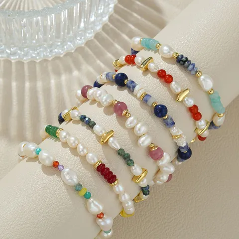 Handgefertigtes Süßwasserperle Barock Armband Verstellbare Kupferkette Naturstein Perlen Charm Armband Für Damen Schmuck Geschenk