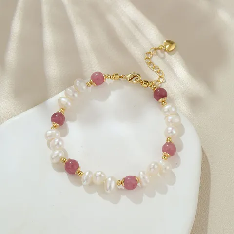 Handgefertigtes Süßwasserperle Barock Armband Verstellbare Kupferkette Naturstein Perlen Charm Armband Für Damen Schmuck Geschenk